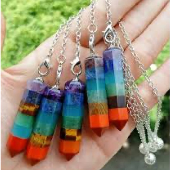 Chakra 7 Stone Pendant and Necklace - Picture 3 of 3